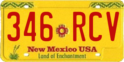 NM license plate 346RCV