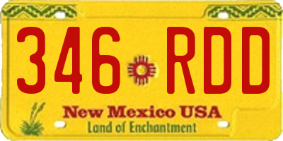 NM license plate 346RDD