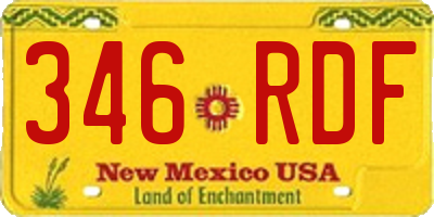 NM license plate 346RDF