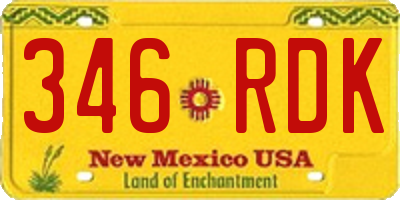 NM license plate 346RDK