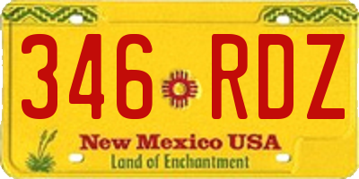 NM license plate 346RDZ