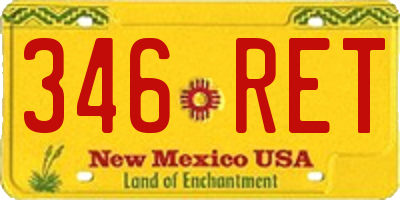 NM license plate 346RET