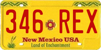 NM license plate 346REX