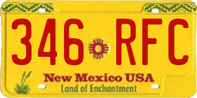 NM license plate 346RFC