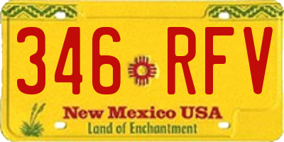 NM license plate 346RFV