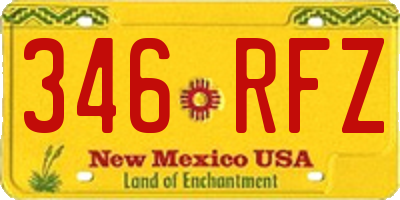 NM license plate 346RFZ