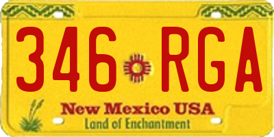 NM license plate 346RGA