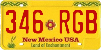 NM license plate 346RGB