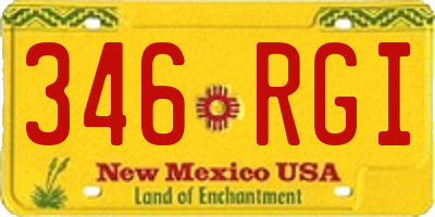 NM license plate 346RGI