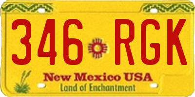 NM license plate 346RGK