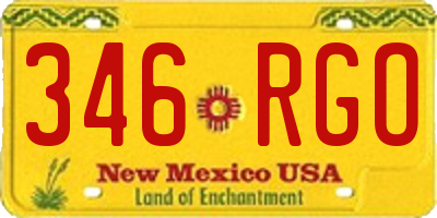 NM license plate 346RGO