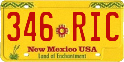 NM license plate 346RIC
