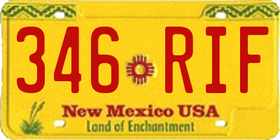 NM license plate 346RIF