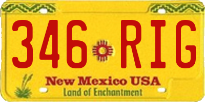 NM license plate 346RIG