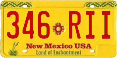 NM license plate 346RII