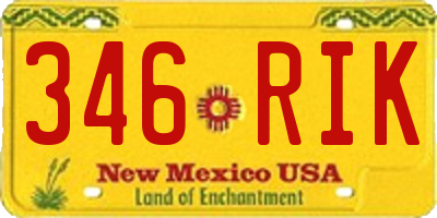 NM license plate 346RIK