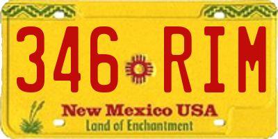 NM license plate 346RIM