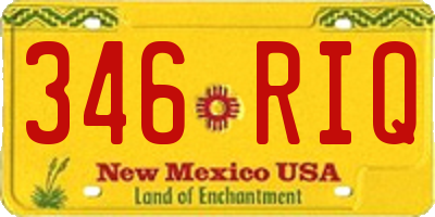 NM license plate 346RIQ