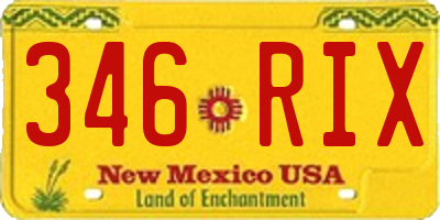NM license plate 346RIX