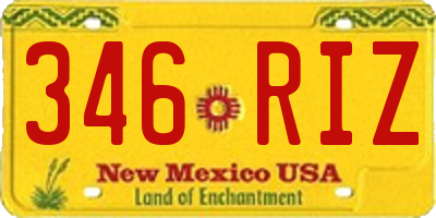 NM license plate 346RIZ