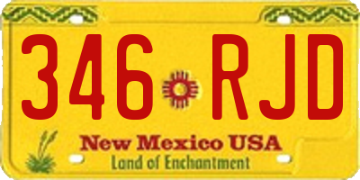 NM license plate 346RJD