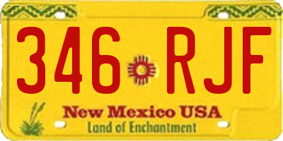 NM license plate 346RJF