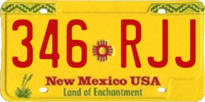 NM license plate 346RJJ
