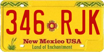 NM license plate 346RJK