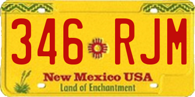 NM license plate 346RJM