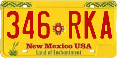 NM license plate 346RKA