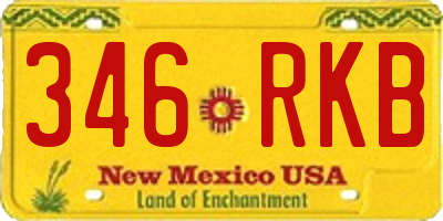 NM license plate 346RKB