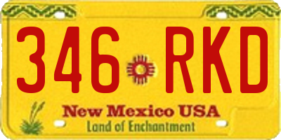 NM license plate 346RKD