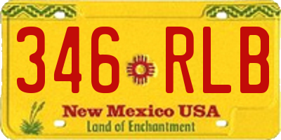 NM license plate 346RLB