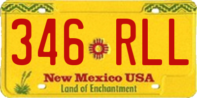 NM license plate 346RLL