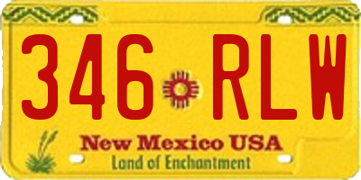 NM license plate 346RLW