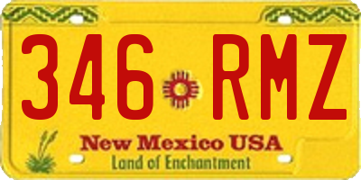 NM license plate 346RMZ