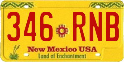 NM license plate 346RNB