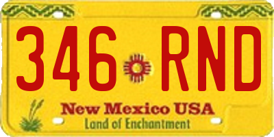 NM license plate 346RND