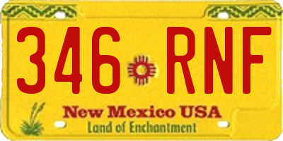 NM license plate 346RNF