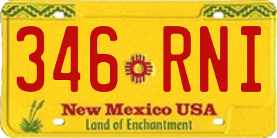 NM license plate 346RNI