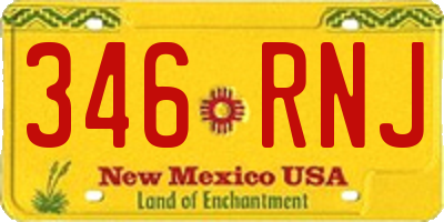 NM license plate 346RNJ