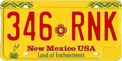 NM license plate 346RNK