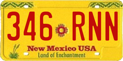 NM license plate 346RNN