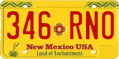 NM license plate 346RNO