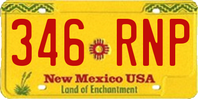 NM license plate 346RNP