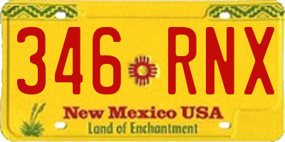 NM license plate 346RNX
