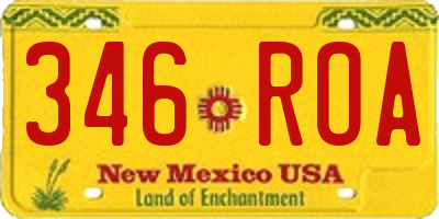 NM license plate 346ROA
