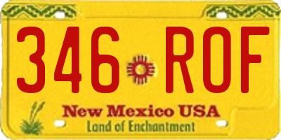NM license plate 346ROF