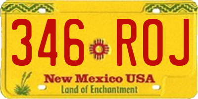 NM license plate 346ROJ