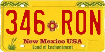 NM license plate 346RON